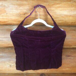 After Six Purple Velvet USA Made Halter Top Size 10